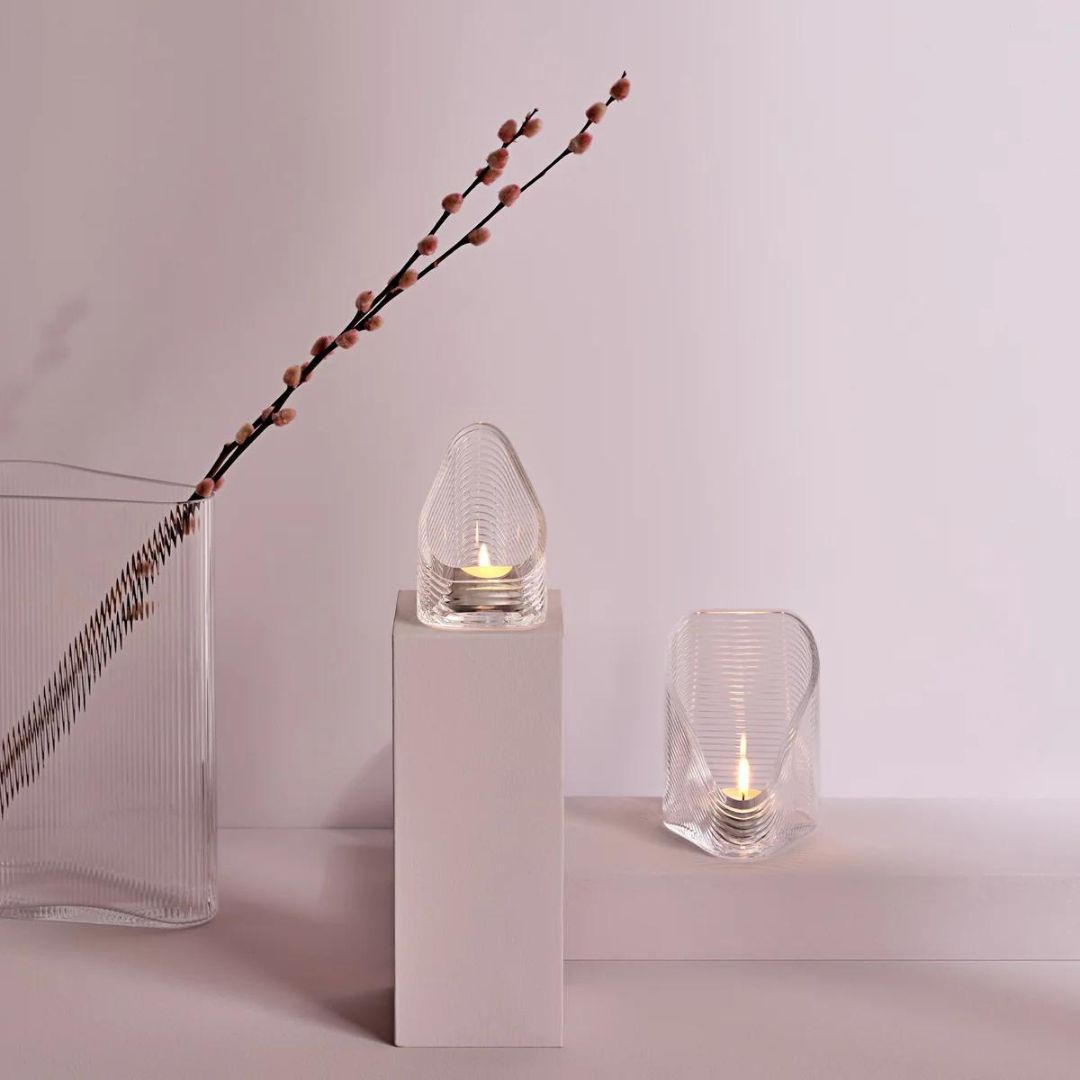 Glass candle holder