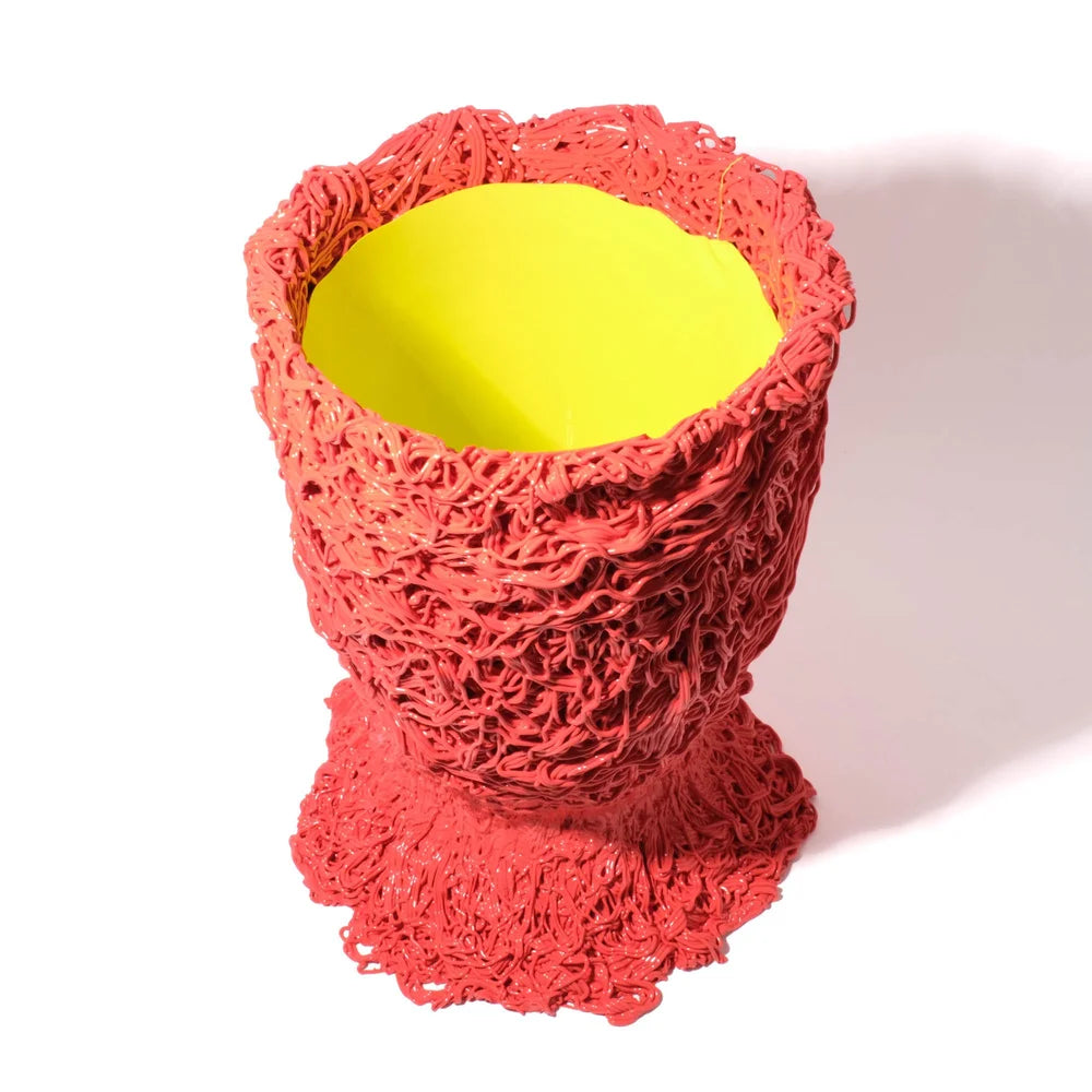 Moss Vase - Matt Sorbet And Fluo Yellow