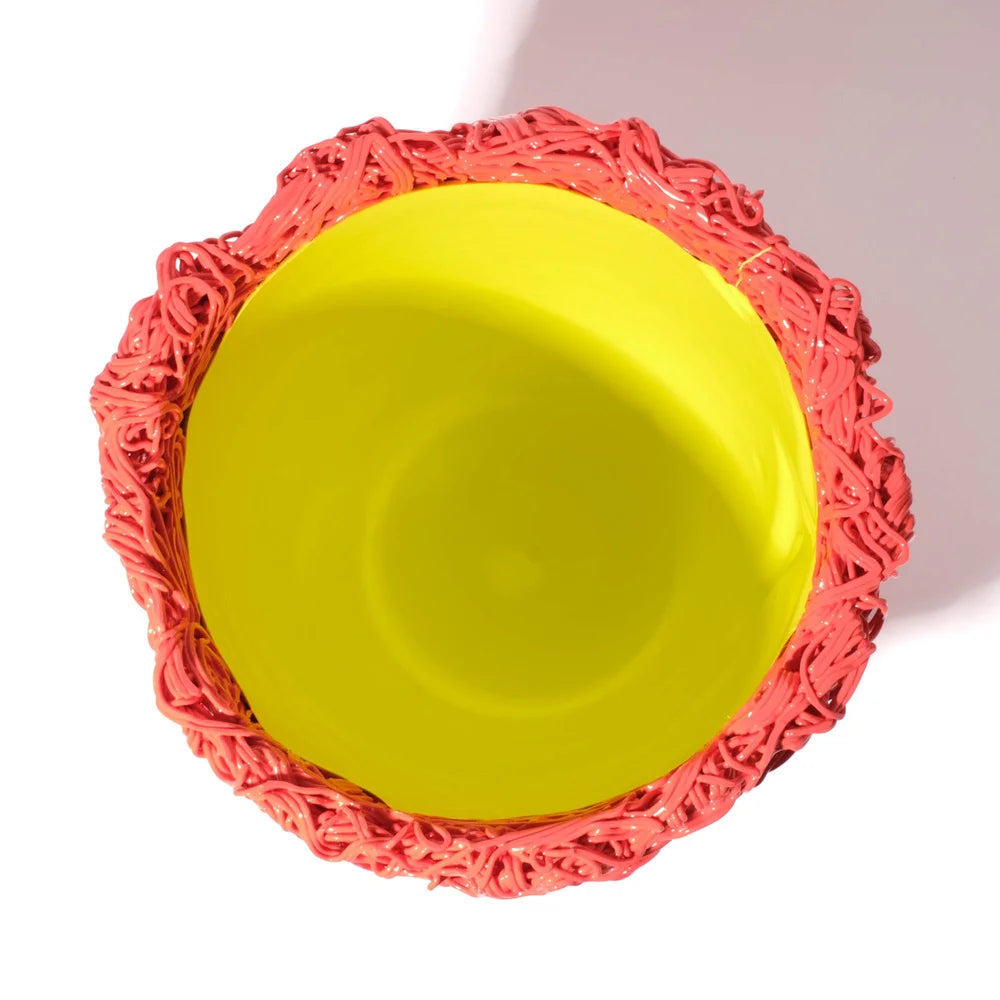 Moss Vase - Matt Sorbet And Fluo Yellow