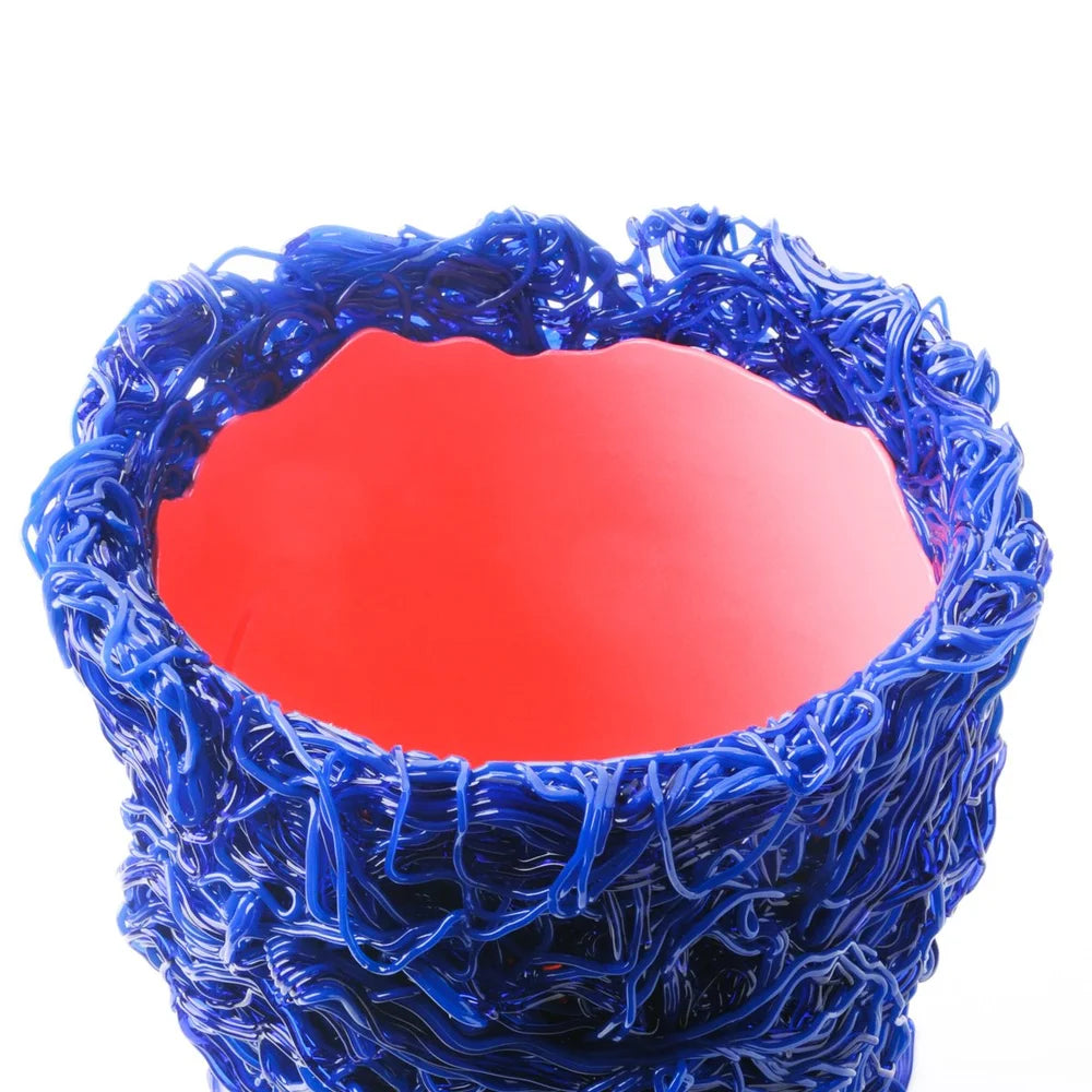 Moss Vase - Clear Blue, Matt Blue And Matt Fuchsia
