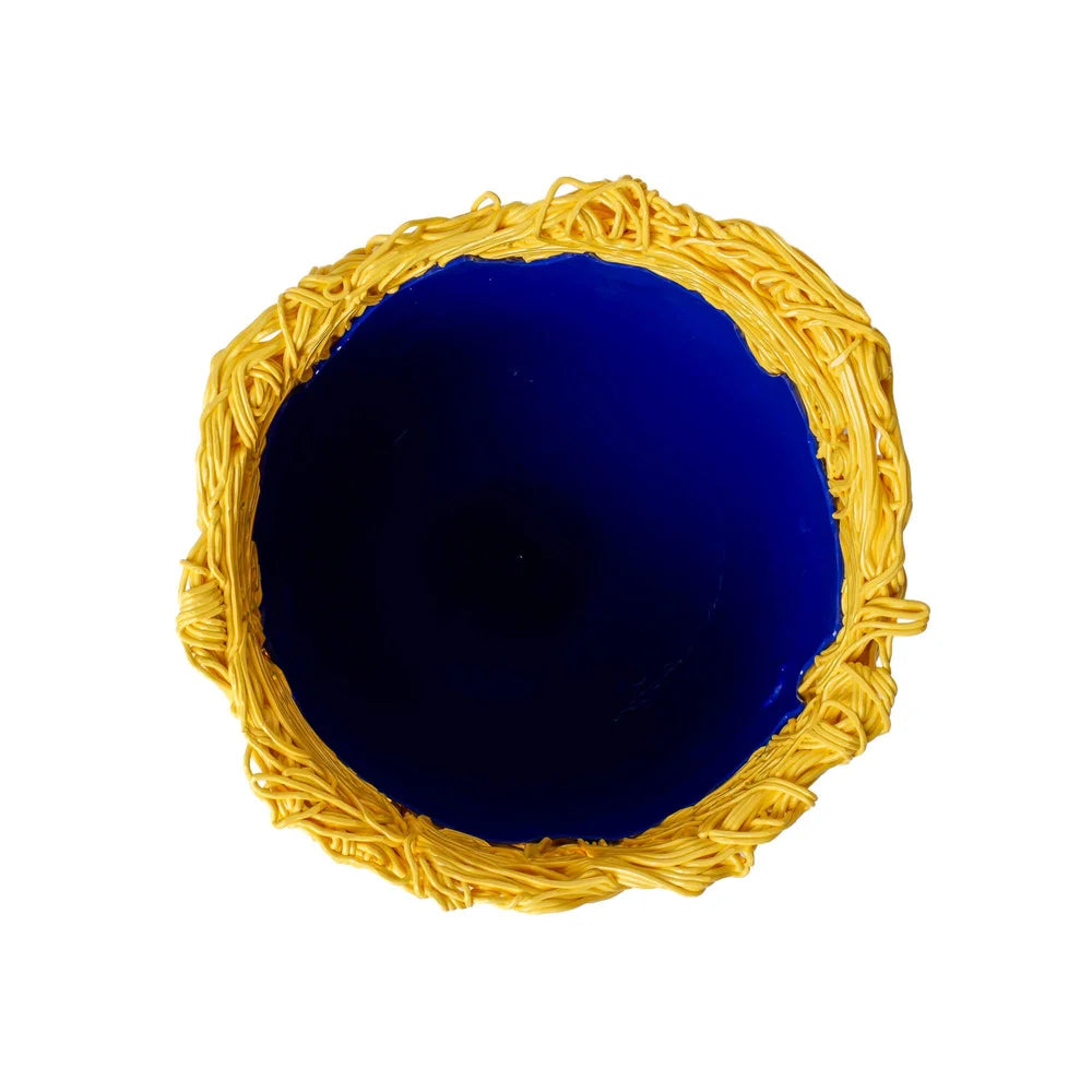 Moss Vase - Matt Pastel Yellow, Blue