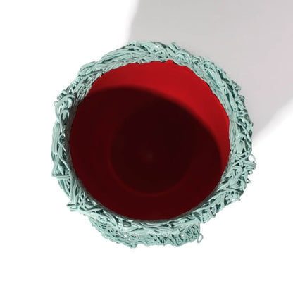 Moss Vase - Aqua, Red