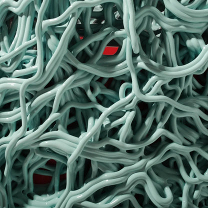 Moss Vase - Aqua, Red