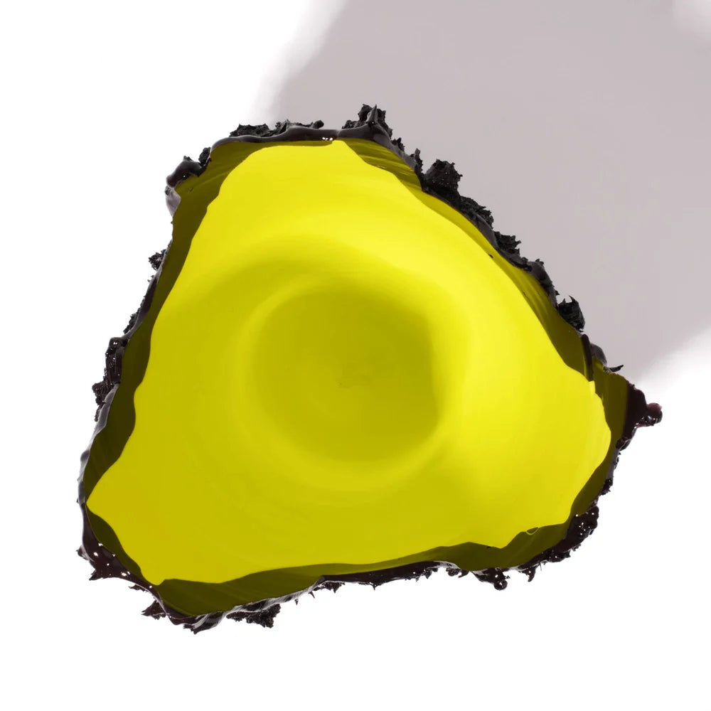 Lava Vase - Matt Aubergine And Matt Fluo Yellow