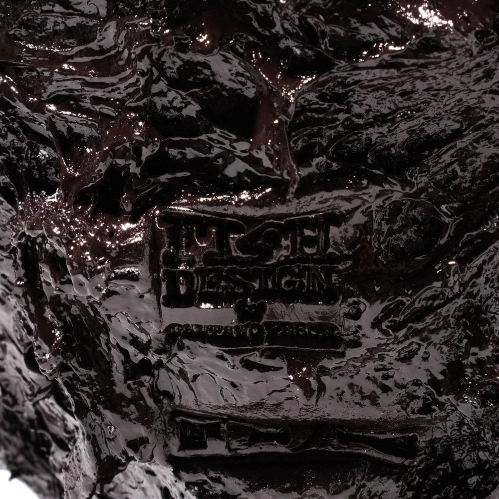 Lava Vase - Matt Aubergine And Matt Fluo Yellow