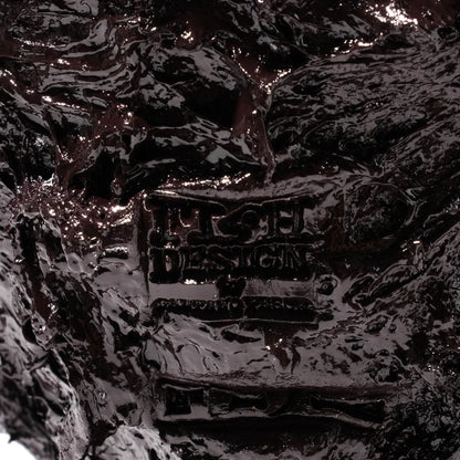 Lava Vase - Matt Aubergine And Matt Fluo Yellow