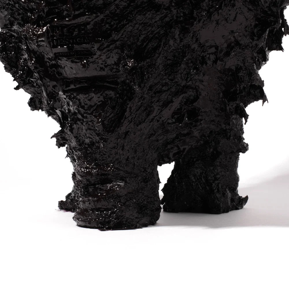 Lava Vase - Matt Aubergine And Matt Fluo Yellow