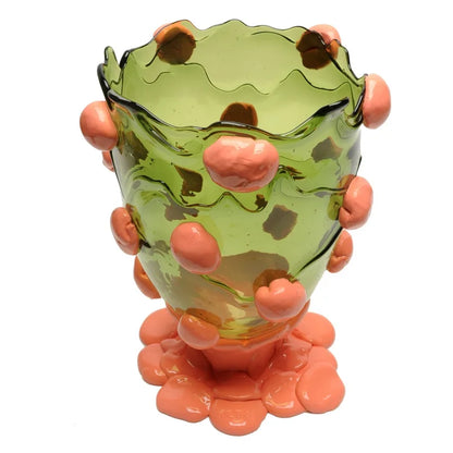 Nugget Vase - Bottle Green, Dark Salmon