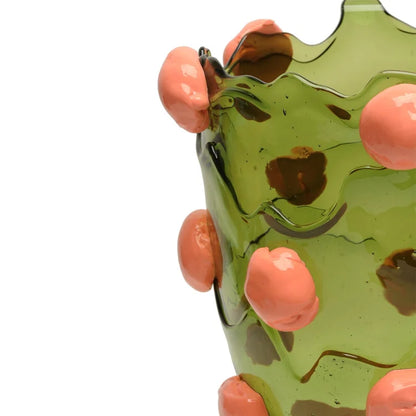 Nugget Vase - Bottle Green, Dark Salmon