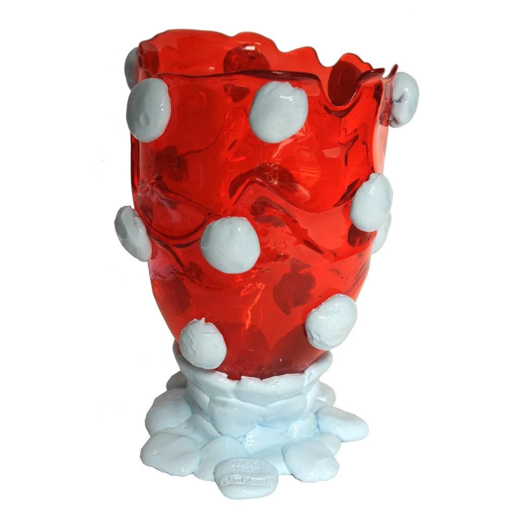 Nugget Vase - Red, Pastel Blue