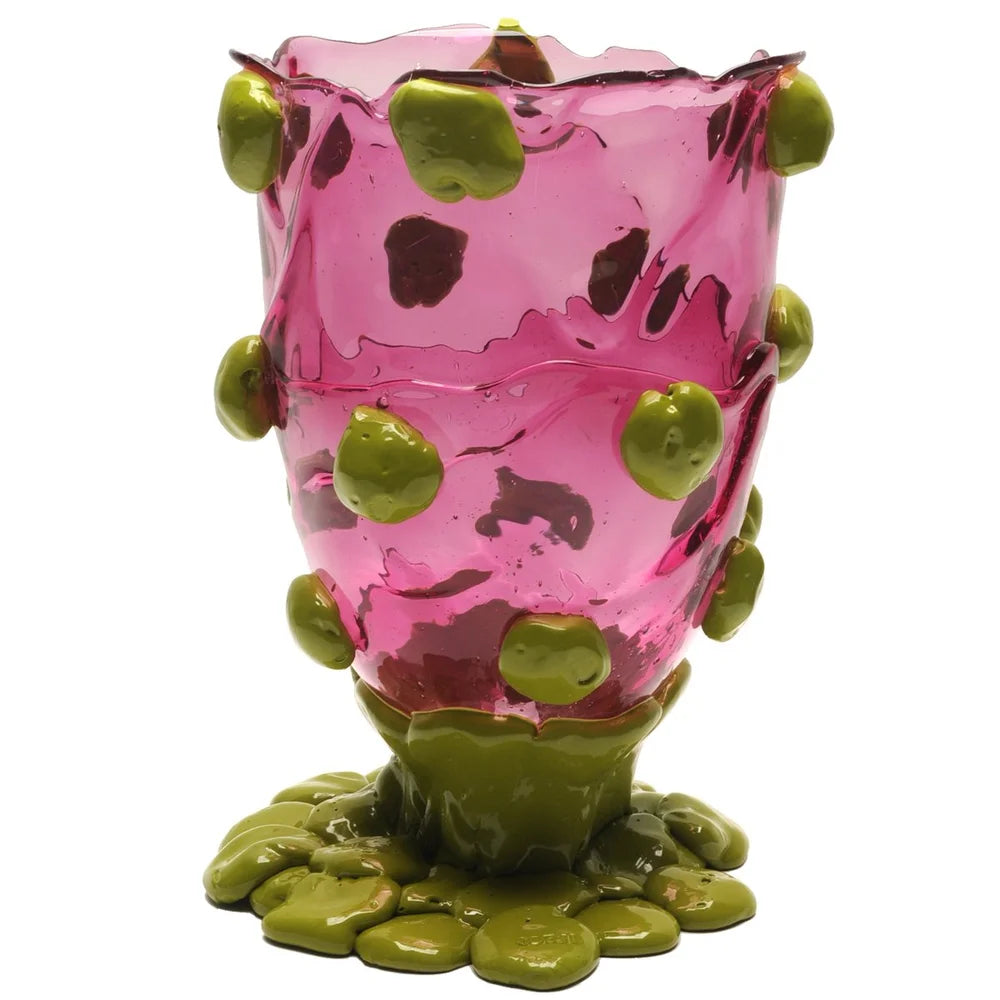Nugget Vase - Light Fuchsia, Dust Green