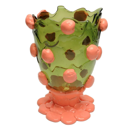 Nugget Vase - Bottle Green, Dark Salmon