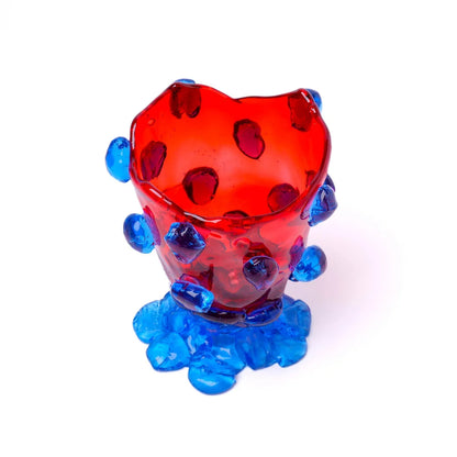 Nugget Vase - Red, Light Blue