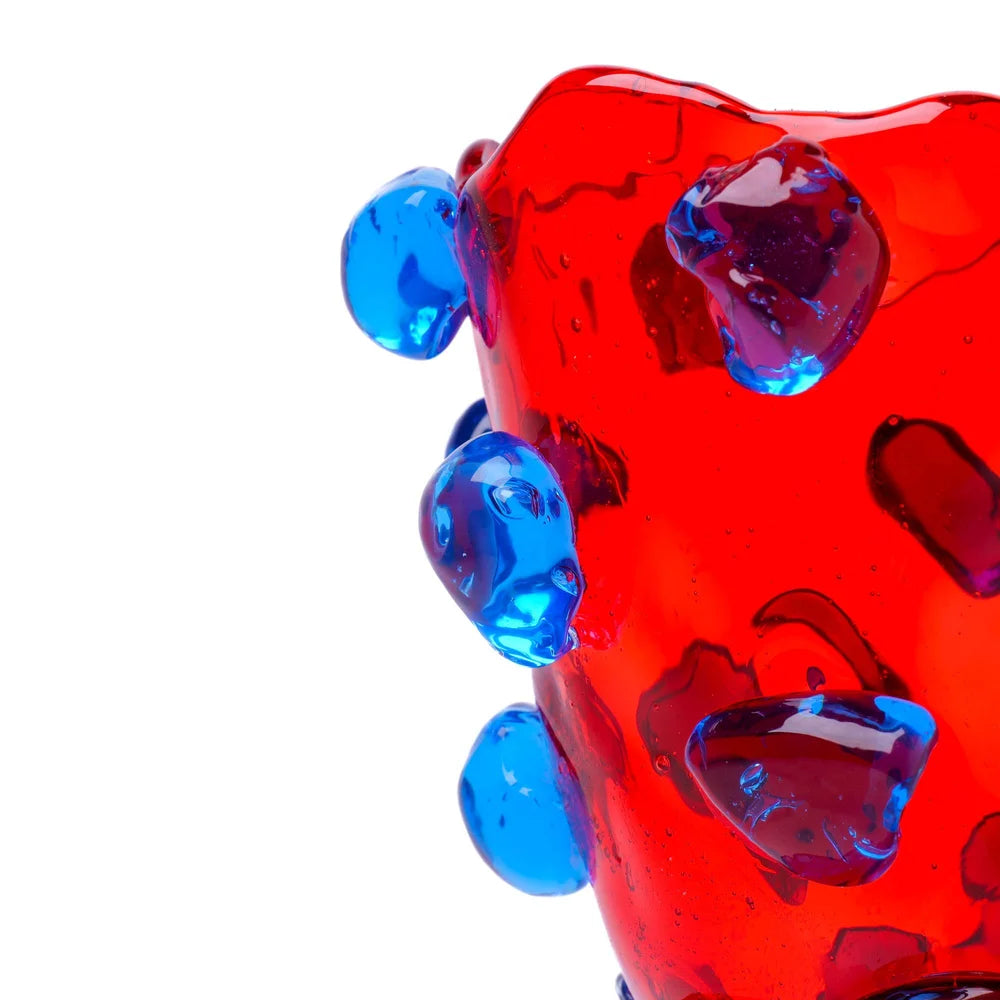 Nugget Vase - Red, Light Blue