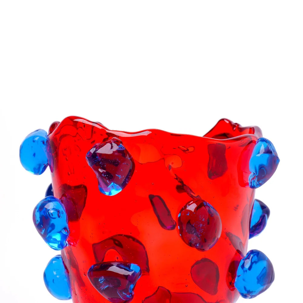 Nugget Vase - Red, Light Blue