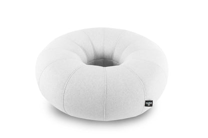 OGO Don OUT G1 AGORA 3D-A white, round outdoor bean bag chair with a smooth texture and a small brand logo on the side.