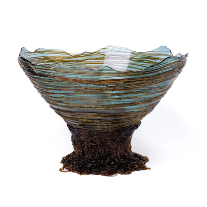 Ogiva Vase - Clear Aqua, Brown