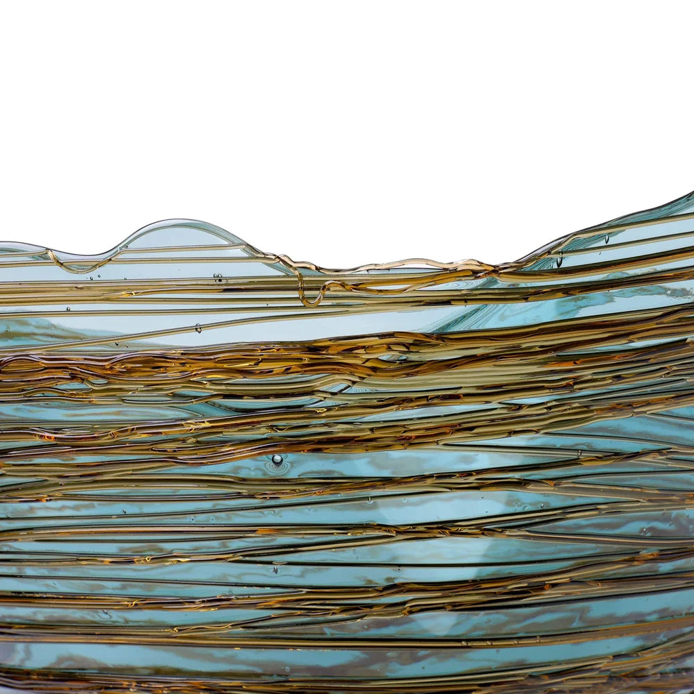 Ogiva Vase - Clear Aqua, Brown