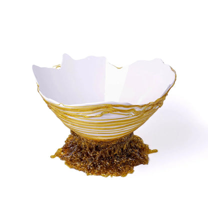 Ogiva Vase - Matt White, Clear Amber