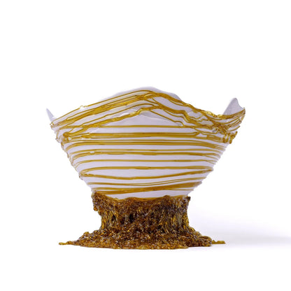 Ogiva Vase - Matt White, Clear Amber