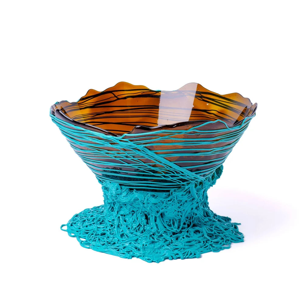 Ogiva Vase - Clear Brown, Turquoise