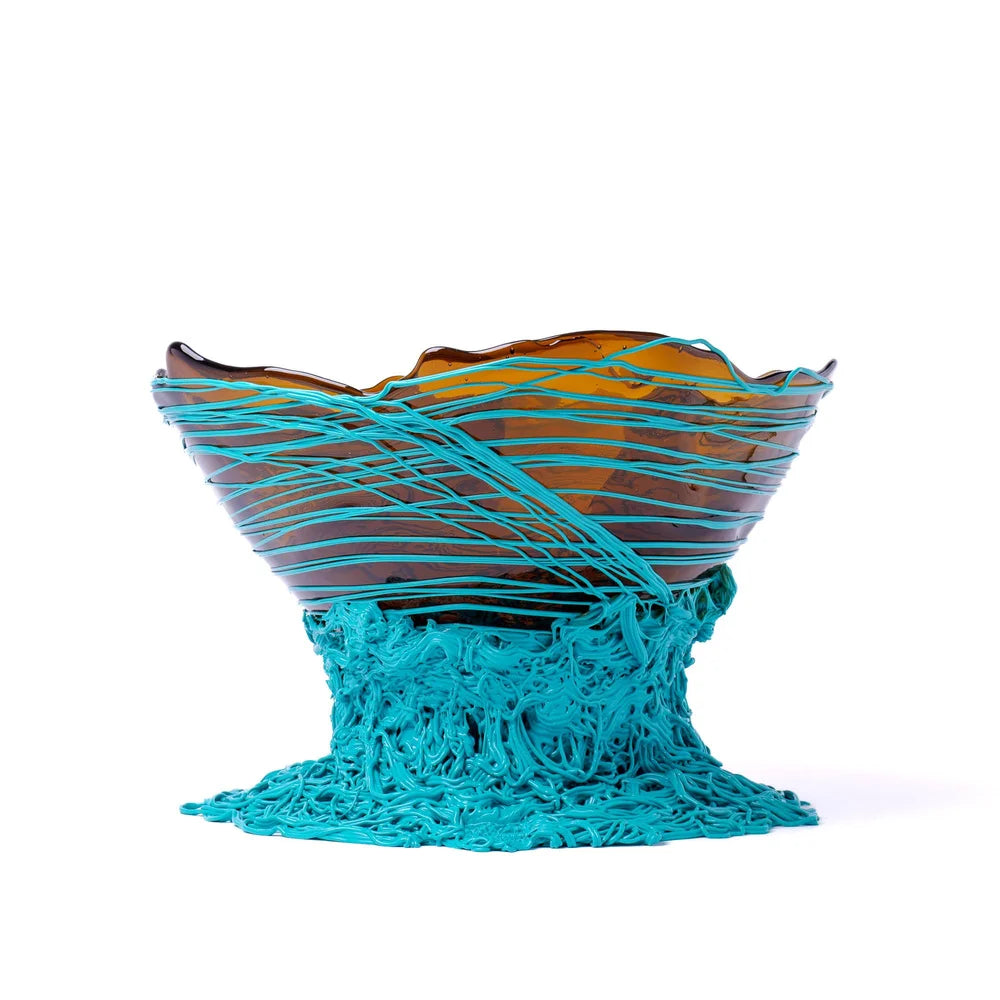 Ogiva Vase - Clear Brown, Turquoise