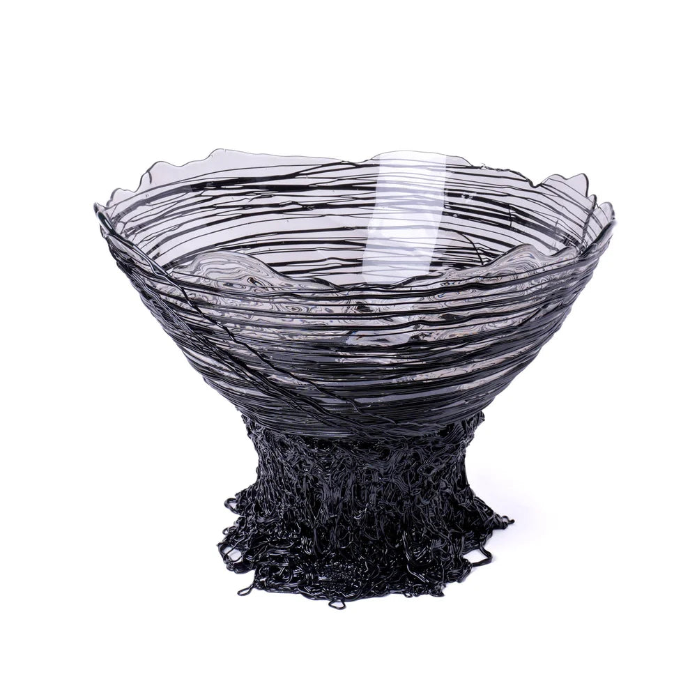 Ogiva Vase - Clear And Black