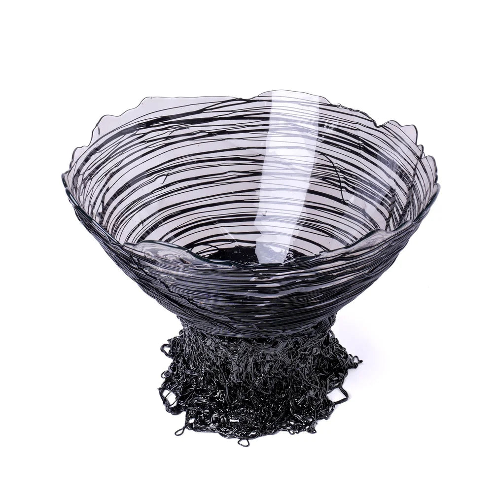 Ogiva Vase - Clear And Black