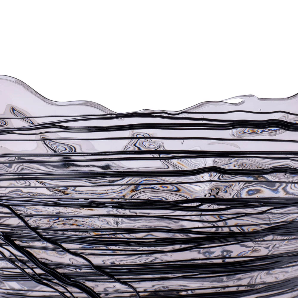 Ogiva Vase - Clear And Black