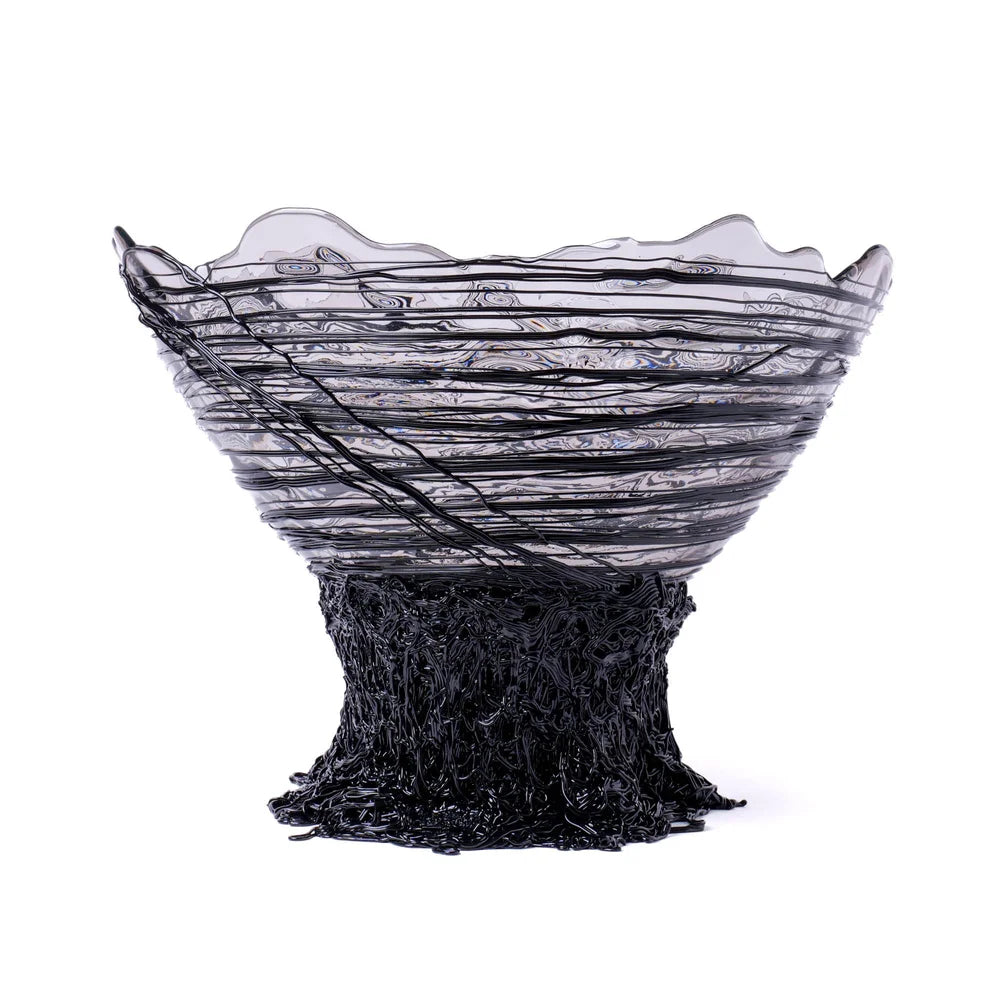 Ogiva Vase - Clear And Black