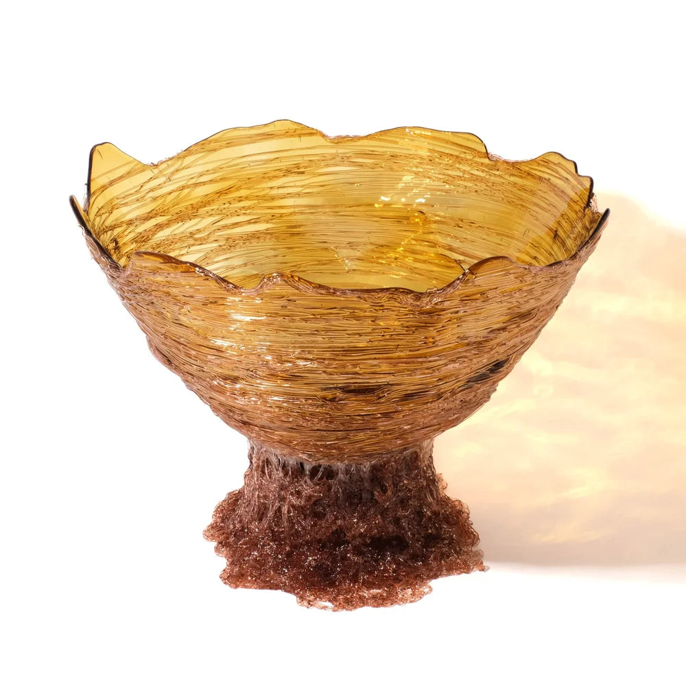 Ogiva Vase - Clear Amber, Antique Pink