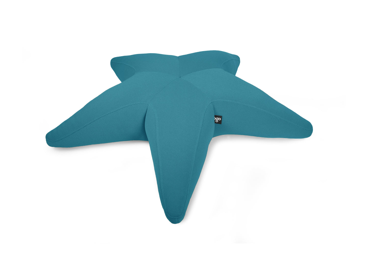 Ogo Starfish 3D-A green starfish-shaped pool float cushion with a textured fabric surface.