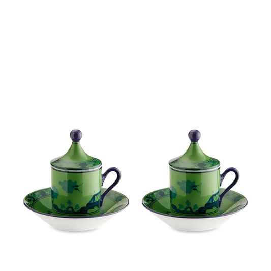 Oriente Italy Malachite Tete A Tete Coffee Set