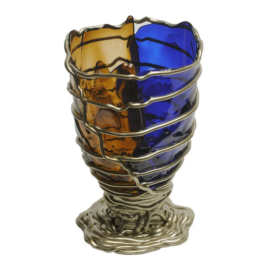 Pompitu II Vase Extra Colour - Blue, Clear Brown And Bronze