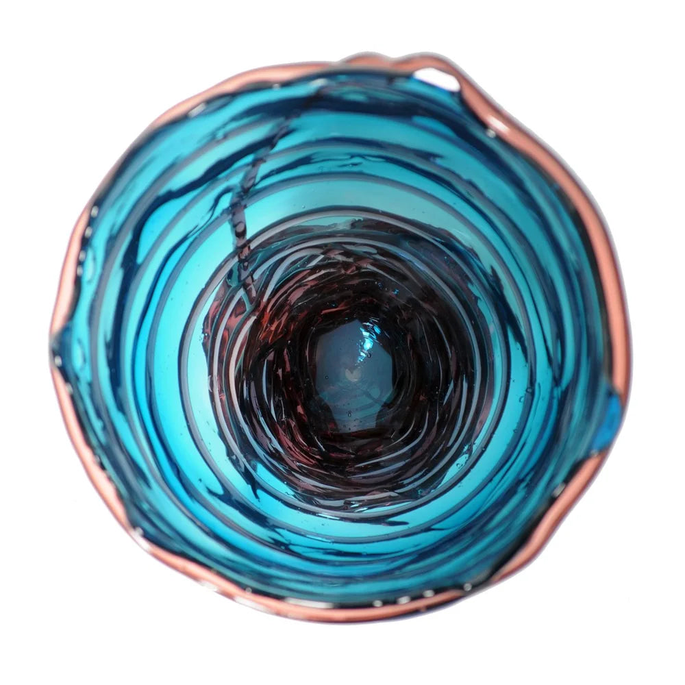 Pompitu II Vase - Clear Emerald And Clear Rose Pink