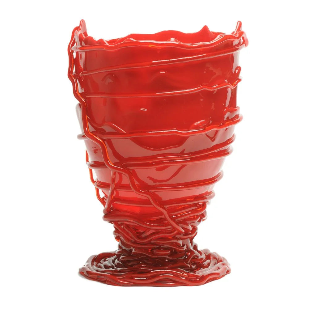 Pompitu II Vase - Matt Red, Clear Red