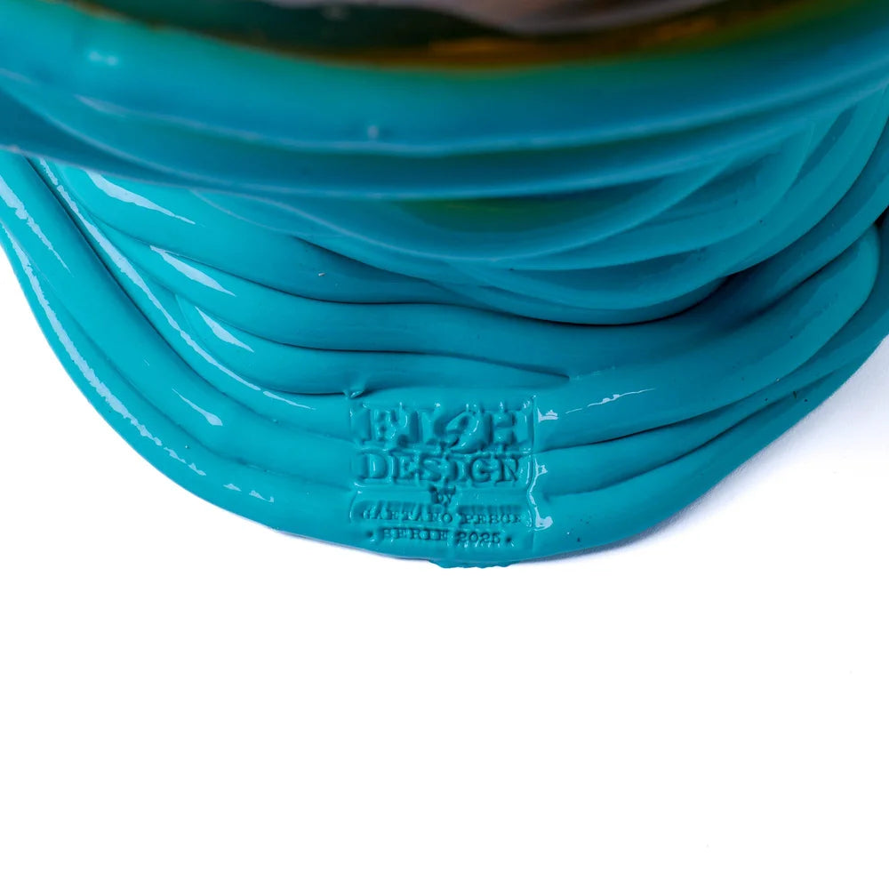 Pompitu II Vase - Clear Amber And Matt Turquoise