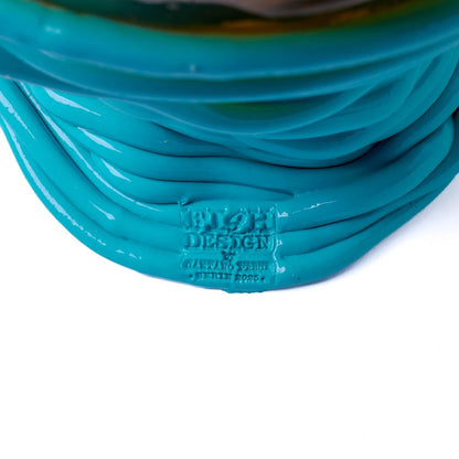 Pompitu II Vase - Clear Amber And Matt Turquoise