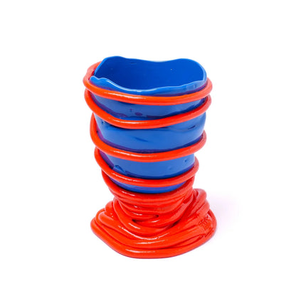 Pompitu II Vase - Blue Navy, Matt Orange