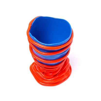 Pompitu II Vase - Blue Navy, Matt Orange