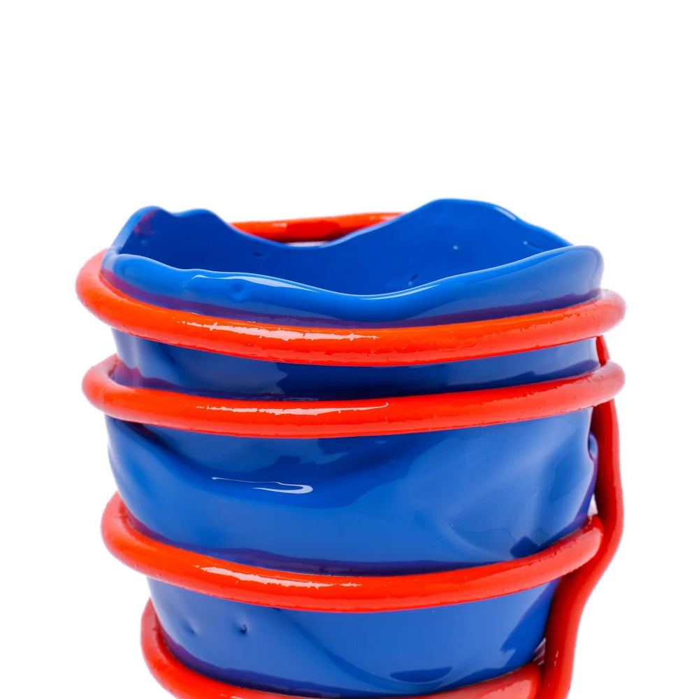 Pompitu II Vase - Blue Navy, Matt Orange