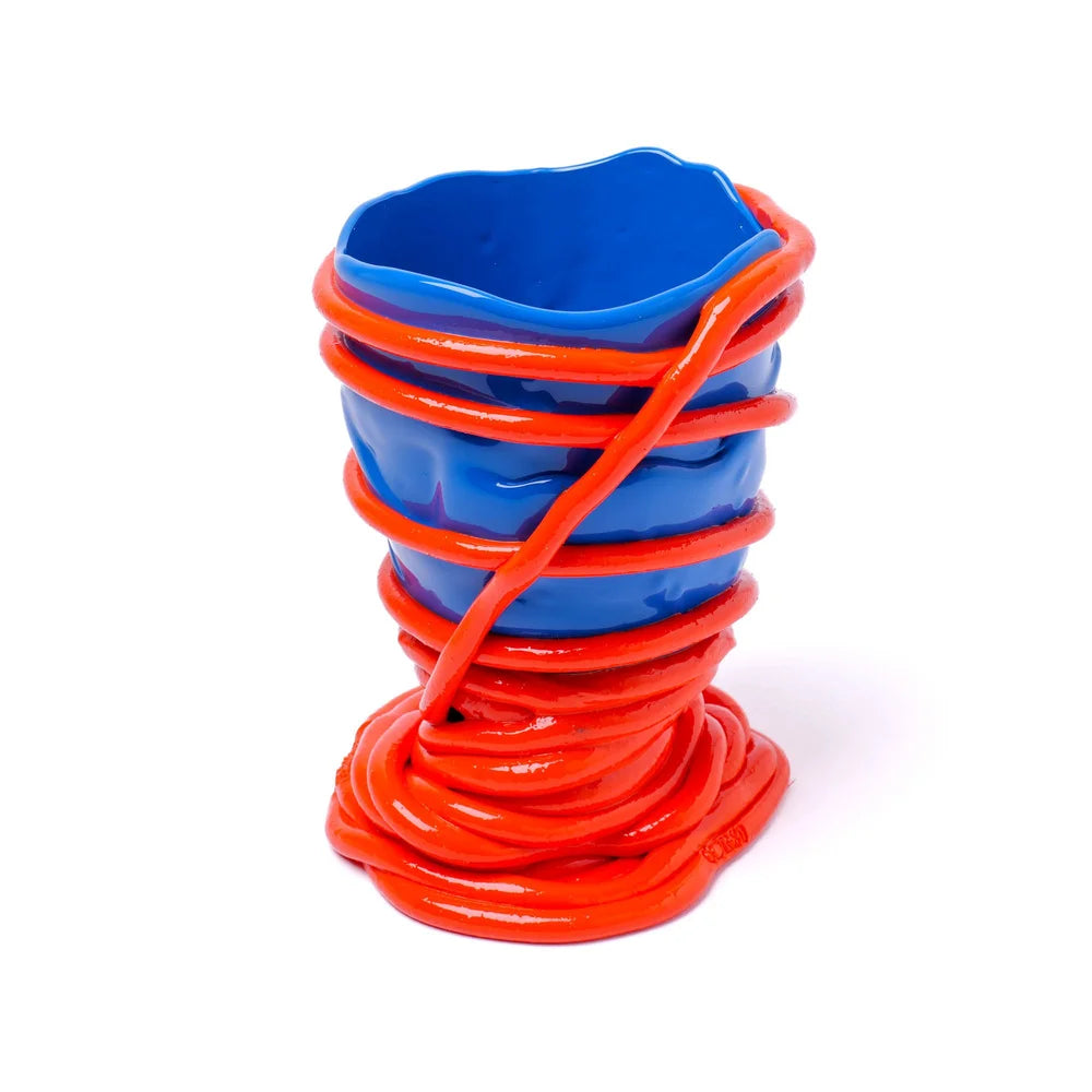 Pompitu II Vase - Blue Navy, Matt Orange
