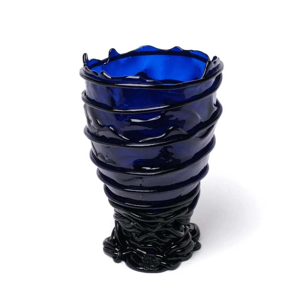 Pompitu II Vase - Clear Blue, Dark Blue