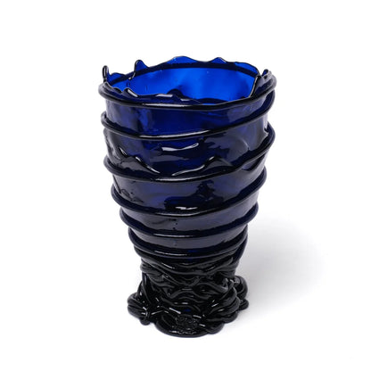 Pompitu II Vase - Clear Blue, Dark Blue