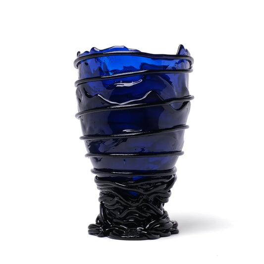 Pompitu II Vase - Clear Blue, Dark Blue