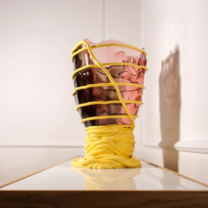 Pompitu II Vase Extra Colour - Clear Fumè, Antique Pink, Pastel Yellow