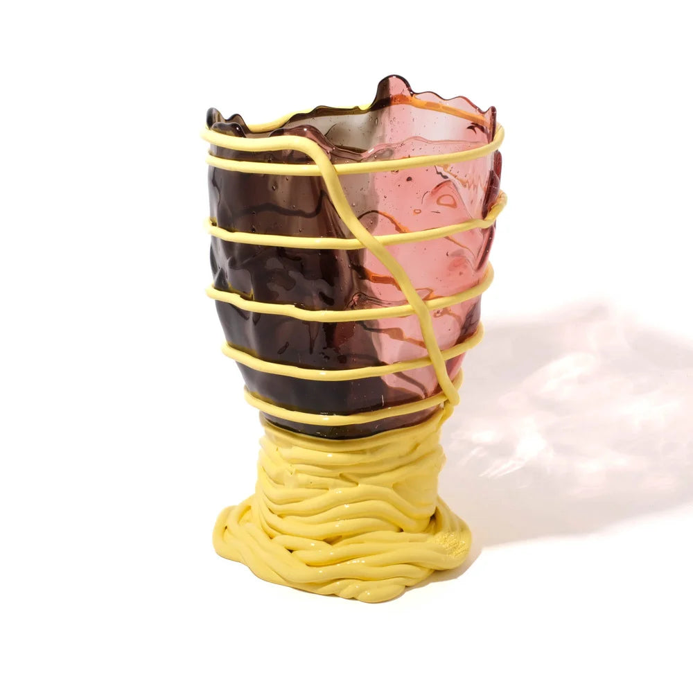 Pompitu II Vase Extra Colour - Clear Fumè, Antique Pink, Pastel Yellow