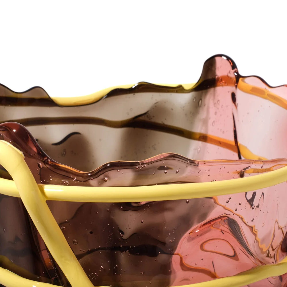 Pompitu II Vase Extra Colour - Clear Fumè, Antique Pink, Pastel Yellow