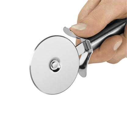 Profi Plus Pizza Cutter-kitchen utensil-Hand holding a silver pizza cutter against a white background