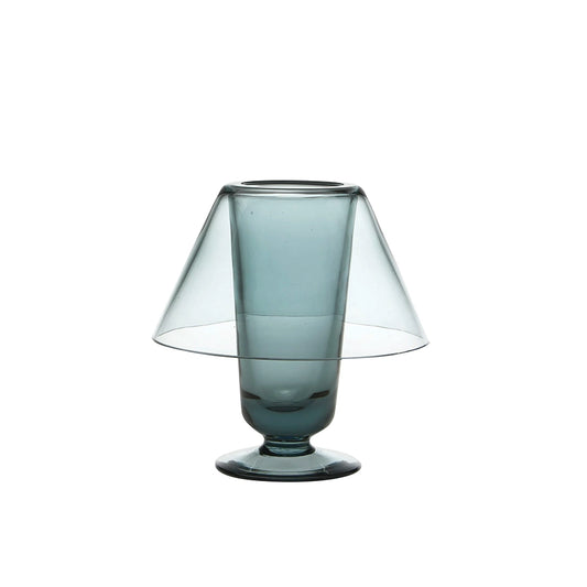 Transparent Candle Holder with a unique design on a white background